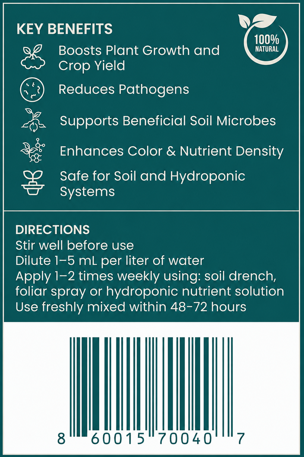 BloomMicro™ Bio-Fertilizer for Microgreens (1L Bottle)